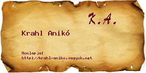 Krahl Anikó névjegykártya